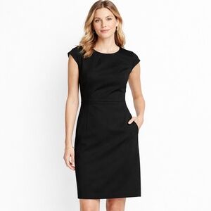 Ann Taylor Factory Black Sheath Dress Size 16 Career Classic